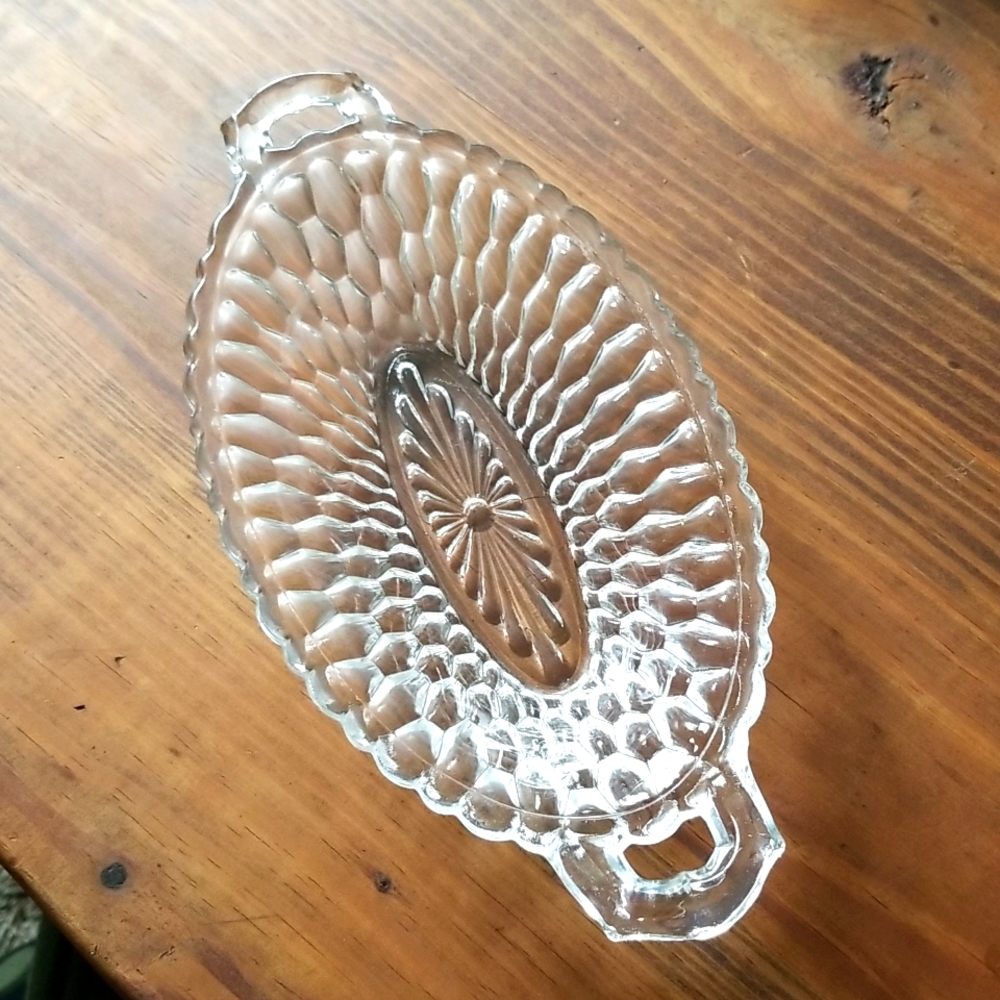 Crystal Cut Centerpiece Bowl Cottage French Country Home Decor Vintage Copy 🇺🇦